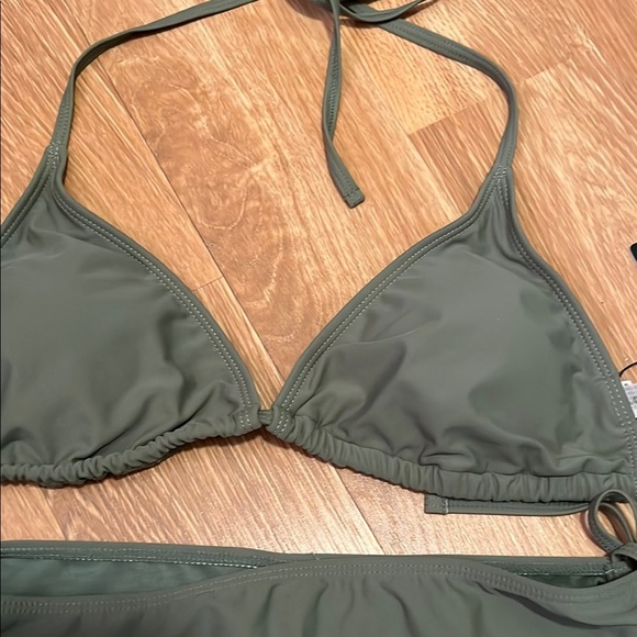 Tempt me Sage Green Triangle Bikini with Tie Straps size medium - Picture 4 of 5